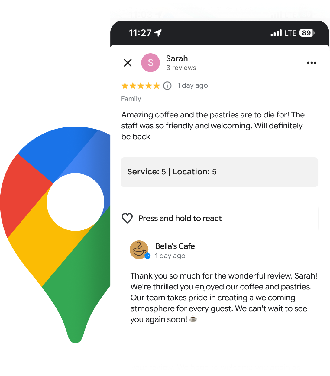 Google Maps review response illustration