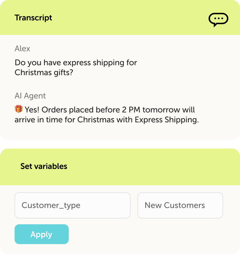 Take your AI agent
for a test drive.